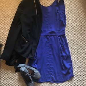 Wilfred royal blue drop back dress